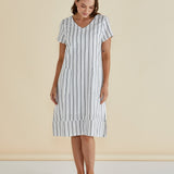 Elwood Dress - Black/White Stripe