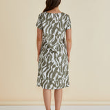 Elwood Dress - Olive Geometric Print