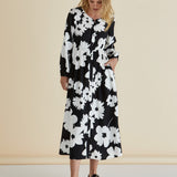 Aries Dress - Monochrome Floral