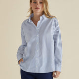 Artemis Shirt - Blue Lurex Stripe