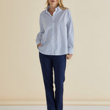 Artemis Shirt - Blue Lurex Stripe