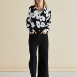 Rosie Shirt - Monochrome Floral