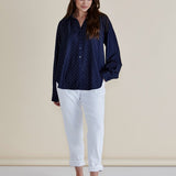 Lizza Embellished Shirt - Dark Blue