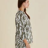 Grazia Blouse - Olive Geometric Print