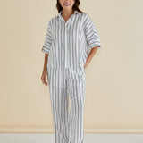 Zaza Relax Pant - Black/White Stripe