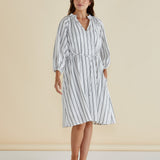 Jenna Dress - Black/White Stripe