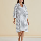 Jenna Dress - Black/White Stripe