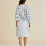 Jenna Dress - Black/White Stripe