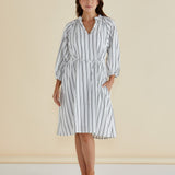 Jenna Dress - Black/White Stripe