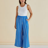 Sable Wide Leg Pant - Blue Stripe