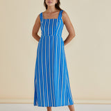 Tegan Midi Dress - Blue Stripe