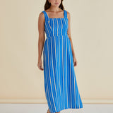 Tegan Midi Dress - Blue Stripe