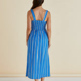 Tegan Midi Dress - Blue Stripe