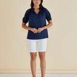 Joanne Blouse - Navy Blouse