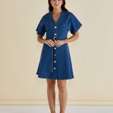 Fiori Denim Dress - Mid Wash