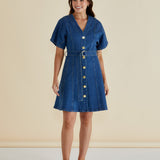 Fiori Denim Dress - Mid Wash