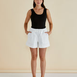 Relax Denim Shorts - White