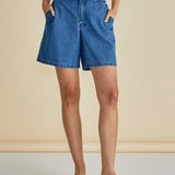 Breeze Relaxed Denim Shorts - Dark Blue