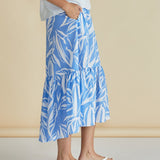 Maggie Skirt - Blue Abstract Print