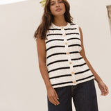 Nicollete Knit Vest - Black Stripe