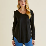 Megan Long Sleeve Top - Black