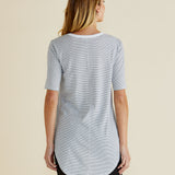 Ariana Tee - White / Black Stripe